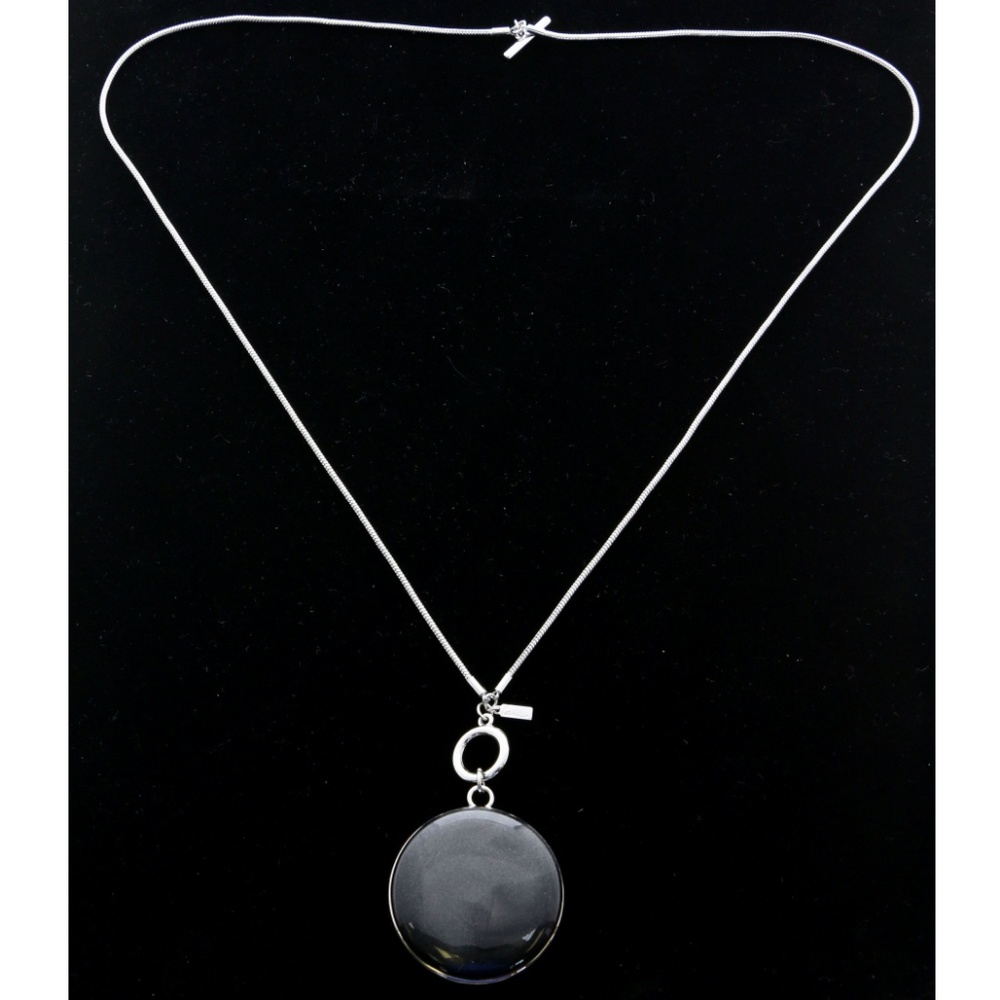 Lane Bryant Pendant-Necklace Silver & Black NWOT - Picture 4 of 4